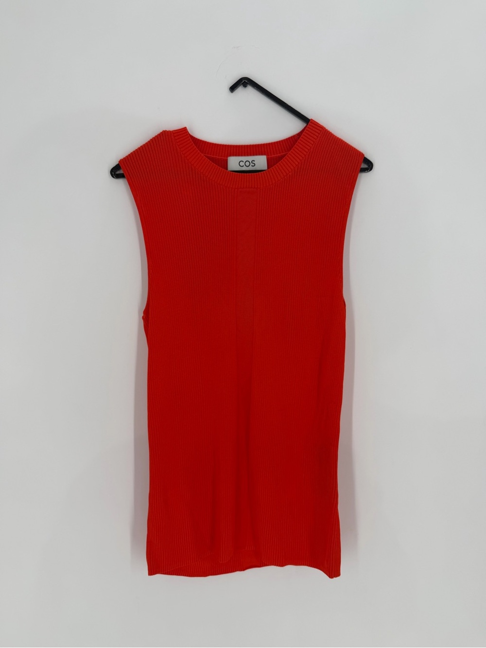 Cos Ribbed Knit Tank Top In Orange Red - Picture 2 of 6